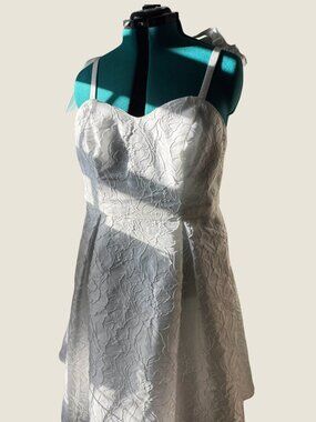 David’s Bridal White Floral Graduation Dress